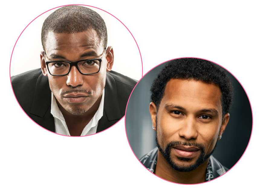 Headshots of William Smith & Aaron Smalls in Circles