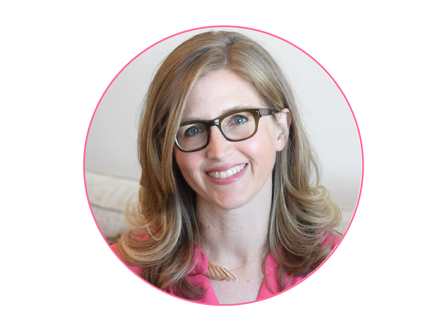 Headshots of Jessica Heasley in a circle