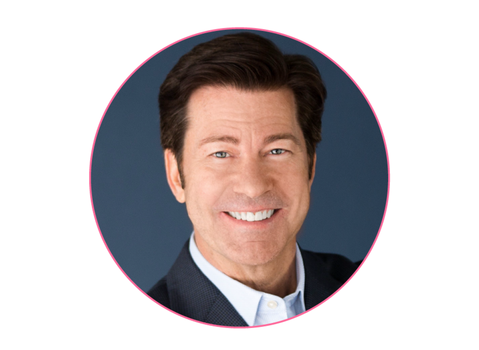 Photo of man's headshot in pink circle